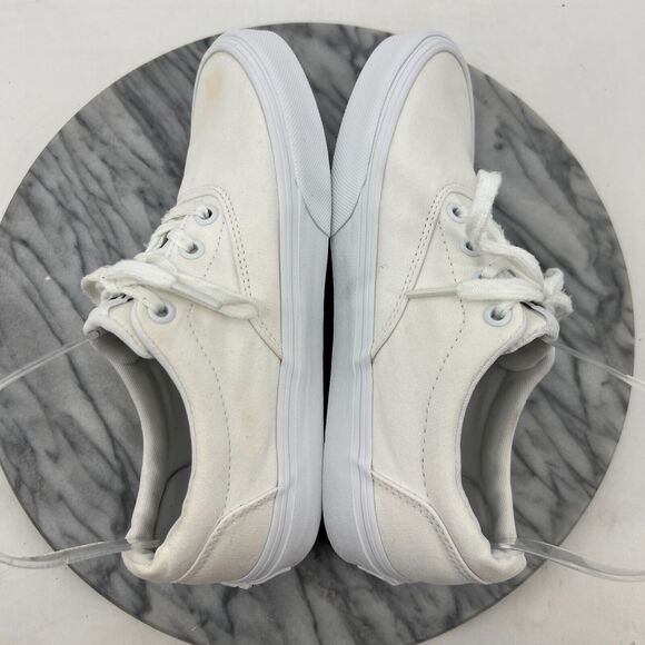 Vans Sneakers Womens 6.5 White Canvas Sneaker Low Top Lace Up Classic Skate Shoe - Picture 10 of 12